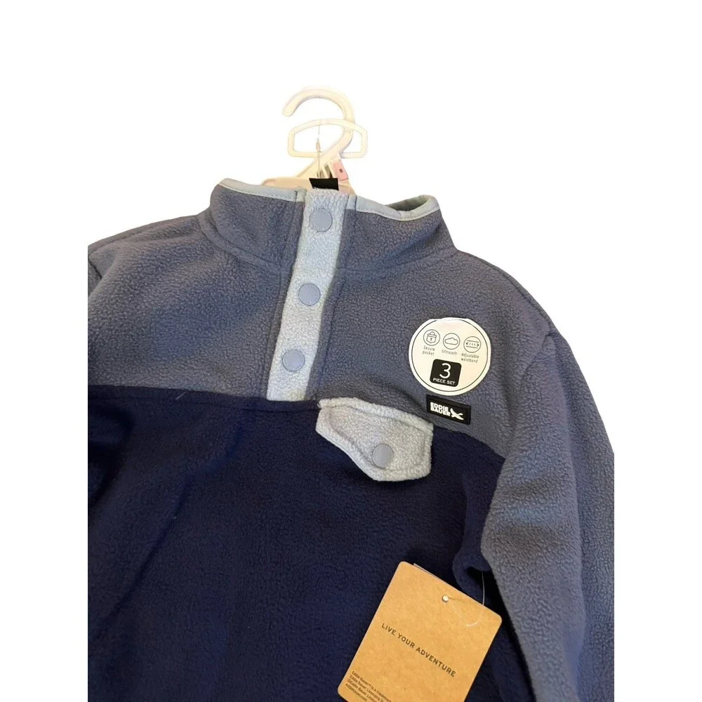NWT Eddie Bauer 3 Piece Set Boys Size 6 Jacket, Pants And Tshirt Coastal‎ Blue